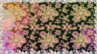 Raster illüstrasyonu. Oriental raster klasik gri ve altın desenli. Kusursuz soyut arkaplan.