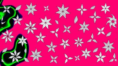 Düz Çiçek Elementleri Tasarımı. Renkli Yaz Temalı eskiz kalıbı. Çiçekli eskiz çizimi. Mor renkte çiçekler.