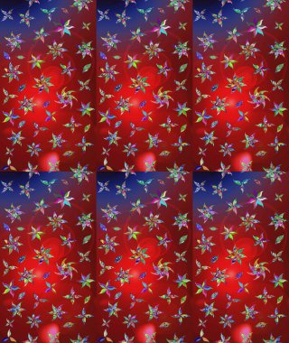 Kırmızı renkte çiçekler. Çiçek süslemeli çizim deseni. Raster illüstrasyonu.