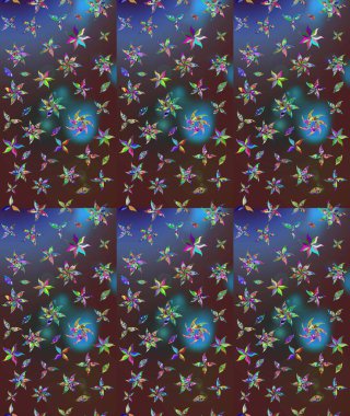 Zarif, parlak ve eskiz kahverengi çiçek desenli tasarım. Raster. Sabıka baskıları, bebek kıyafetleri, duvar kâğıtları, paket kutuları vb..