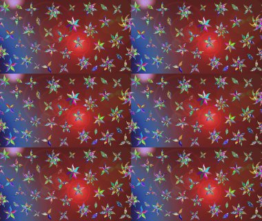 Raster Floral Illustration, Asyalı tekstil. Kahverengi renkli etnik çiçeklerle zarif bir eskiz deseni..