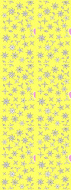 Karalama çiçekleri çizim kalıbı. Raster deseni. Sarı ve beyaz el çizimi desen. Sanat ilham verici ve beyaz stil çiçekler ve arkaplan bırakıyor.