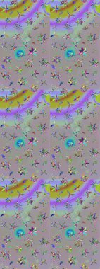 Modern çiçek arkaplanı. Parlak renkli çiçekleri olan ve gri ve nötr renklerde yaprakları olan harika bir çiçek deseni. Moda baskıları için zarif bir şablon. Halk stili.