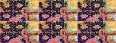 Eskiz oryantal klasik altın desen. Bej rengi üzerinde altın tekrarlayan elementler içeren Raster soyut arkaplanı.