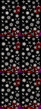 Düz Çiçek Elementleri Tasarımı. Renkli Bahar Teması eskiz kalıbı. Siyah ve nötr renklerde çiçekler. Raster illüstrasyonunda çiçek deseni çizimi.