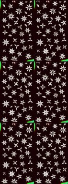 Raster illüstrasyonu. Çiçek ve yapraklı karalama şeklinde Raster çiçek deseni. Yumuşak, bahar çiçekleri siyah ve nötr renklerde.