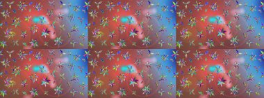 El çizimi. Kahverengi renkli çiçekler. Suluboya çizimi. Çiçekli çizim deseni.