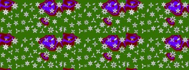 Küçük bir çiçekte eskiz deseni. Hoş bir çiçek geçmişi var. Güzel kumaş deseni. Raster illüstrasyonu.