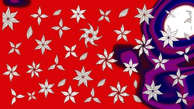 Çiçek desenli eskiz. Gömlek baskısı için çiçek boyası. Kırmızı renkte çiçekler.