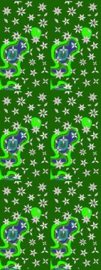 Yeşil ve nötr renklerde çiçekler. Düz Çiçek Elementleri Tasarımı. Renkli Yaz Temalı eskiz kalıbı. Sevimli çiçek raster deseni.