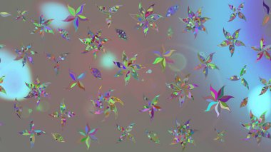 Raster illüstrasyonundaki çiçek desenli çizim. Suluboya tarzında gri renkte çiçekler.