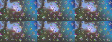 Şirin çiçekler. Raster Moda kumaş deseni. Çizgi çizimi deseni.