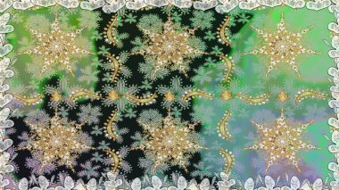 Damask kusursuz yinelenen arkaplan. Barok tarzında altın çiçekli süs. Doku arka planında altın duvar kâğıdı. Gri renklerdeki altın element.