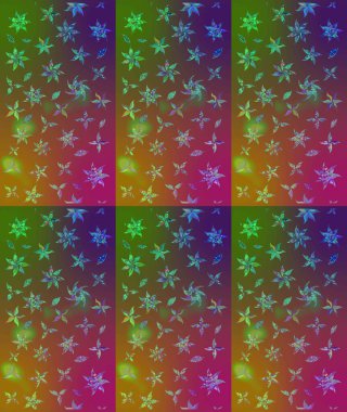 Raster illüstrasyonu. El çizimi. Çiçekli, yapraklı, çiçek desenli çizim..