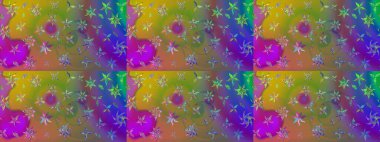 Yeşil renkli çiçekler. Raster illüstrasyonu. Çiçek süslemeli çizim deseni.