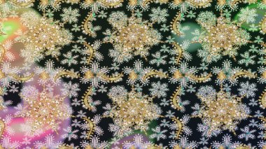 Barok tarzında duvar kağıdı tasarımı için kusursuz damaske deseni arkaplanı. Süslü raster dekorasyonu. Altın elementlerle gri renklerde altın desen.