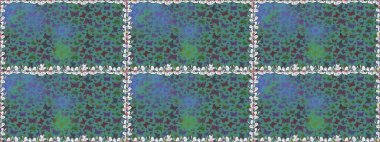 Moda Kumaşı Tasarımı. Egzotik Kelebeklerle tropik ve pürüzsüz bir düzen. Raster. Mavi ve yeşil renkli illüstrasyon.