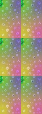 Raster illüstrasyonu. Çiçek desenli eskiz, darbeler, sıçramalar, yaz çiçekleri. Tarafsız ve yeşil renkte çiçekler.