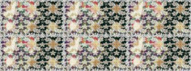 Tarafsız renklerde çiçekler. Düz Çiçek Elementleri Tasarımı. Renkli Yaz Temalı Kusursuz Arkaplan. Raster illüstrasyonunda trendsiz çiçek deseni.