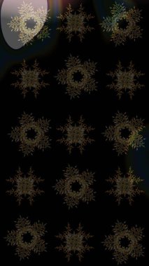 Renkli arka planda izole kar taneleri. Yüzey için tekrarlanan doku, ambalaj kağıdı, siyah, gri ve kahverengi renkler. Raster illüstrasyonu. Kış kar tanesi, raster arkaplan.