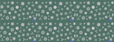 Çiçek desenli raster, yeşil ve beyaz çizgi grafik desenli soyut raster arkaplan. Modern stil dokusu.