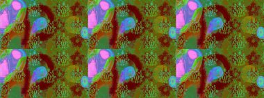 Noel stili. Yeşil ve kahverengi renkli kar taneleri. Raster illüstrasyonu.