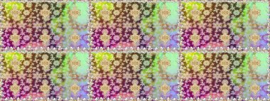 Geleneksel oryantasyon süsü. Kusursuz klasik raster nötr ve altın desenli. Klasik vintage arkaplan.