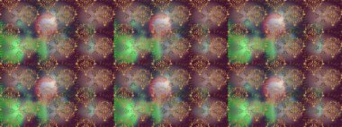 Kahverengi, mor ve gri renklerde. Raster illüstrasyonu. Çiçek buketleriyle klasik tarzda kusursuz desen.