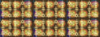 Raster kahverengisi, nötr ve sarı kar tanesinden izole edilmiş. Renkli kar taneleri Raster çizimi. Güzel kış süsleri..