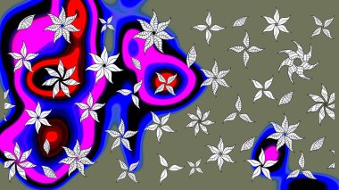 Doodle tarzı. Yeşil renkli çiçekler. Elle çizilmiş sonbahar çiçeği deseni. Tekstil ve kapak tasarımı için mükemmel. Renkli yeşil çizim deseni.