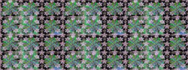 Çiçek desenli raster, yeşil çizgi grafik desenli soyut raster arkaplan. Modern stil dokusu.