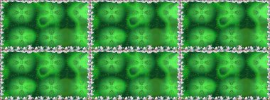 Kusursuz desenli, yeşil renkli parlak çiçekli halı..