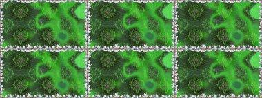 Soyut etnik raster kusursuz desen. Arkaplan dokusu, duvar kağıdı, yeşil renkli çiçek teması. Kabile sanatı boho baskısı, klasik çiçek arkaplanı.