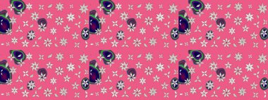 Çiçekli çiçek deseni, suluboya. Raster deseni. Süslü kumaş deseni.