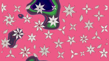 Raster illüstrasyonu. Küçük çiçekteki sevimli çiçek deseni. Raster deseni. Soyut çiçek çizim kalıbı arka planı. Pembe renklerde.