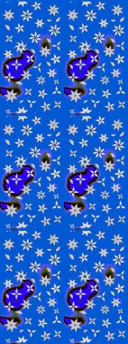 Mavi ve nötr renklerde çiçekler. Yumuşak, bahar çiçekli arka plan. Raster çiçek desenli ve çiçekli..