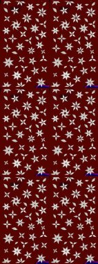 Raster illüstrasyonundaki çiçek desenli çizim. Kırmızı ve nötr renkte çiçekler.