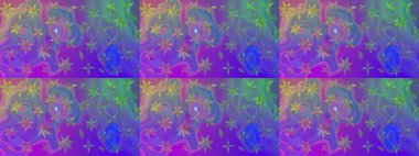 Üzerinde gelincikler ve vadi zambakları olan renkli çiçek desenli nakış deseni. Tekstil tasarımı için mor renkli geleneksel halk çiçekleri buketi.