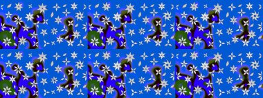 Raster Hip kumaş deseni. Eskiz Vintage Çiçek Deseni.