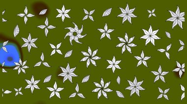 Yeşil renkler. Yaz çiçekleri teması. Suluboya resim taklit Raster çizimi. Klasik çiçekler. El çizimi soyut süslü elementler.