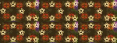 Tropik çiçekler. Gömlek, arka plan modelini çiz. Kahverengi renkte çiçekler.