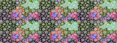 Gri renklerde. Raster illüstrasyonu. 3D çiçekler, çizim.