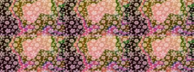 Raster illüstrasyonu. Yumuşak, pembe renkte bahar çiçekleri. Raster çiçek desenli ve çiçekli..