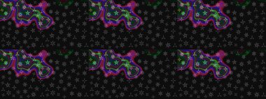 Renkli Bahar Teması eskiz kalıbı. Zentangle soyut çiçekleri. Raster illüstrasyonu. Karalama çiçeği. Güzel kumaş deseni. Düz Çiçek Elementleri Tasarımı.