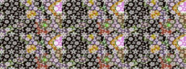 Renkli Yaz Temalı eskiz kalıbı. Tarafsız renklerde çiçekler. Düz Çiçek Elementleri Tasarımı. Raster illüstrasyonunda çiçek deseni çizimi.