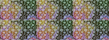 Asya tekstil tarzında. Raster illüstrasyonu. Kahverengi renkli çiçekler. Düz Çiçek Elementleri Tasarımı. Renkli Bahar Teması eskiz kalıbı. Çiçek desenini çiz.