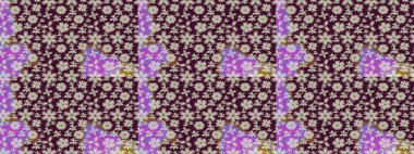 Raster illüstrasyonu. 3D çiçekler, eskiz. Kahverengi renklerde.