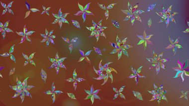 Soyut etnik raster çizim kalıbı. Kabile sanatı boho baskısı, klasik çiçek arkaplanı. Arkaplan dokusu, duvar kağıdı, kahverengi renkli çiçek teması.