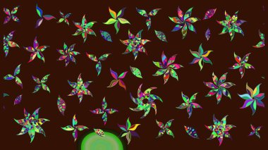 Kahverengi renkli çiçekler. Düz Çiçek Elementleri Tasarım Raster illüstrasyonu. Renkli Bahar Teması eskiz kalıbı. Çiçek eskiz kalıbı geçmişi.