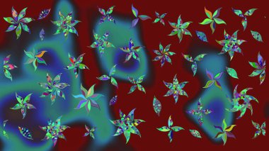 Karalama çiçekleri çizim kalıbı. Kırmızı el çizilmiş desen. Sanat, çiçeklere ilham veriyor ve arka planda bırakıyor. Raster deseni.